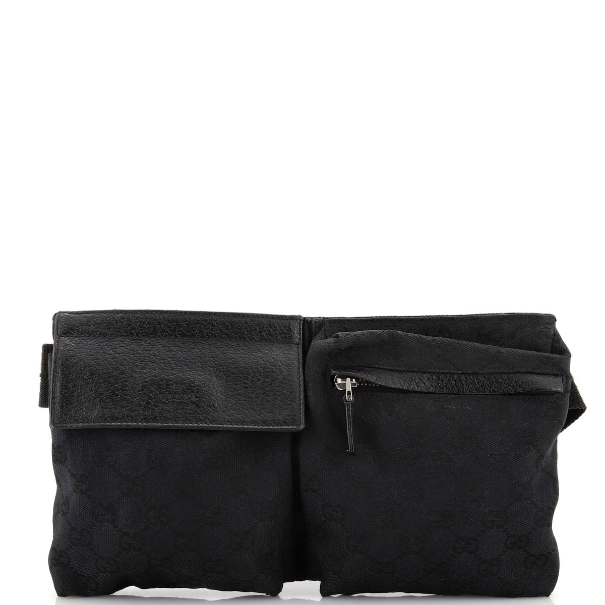 Gucci GUCCI Vintage Double Belt Bag GG Canvas Small