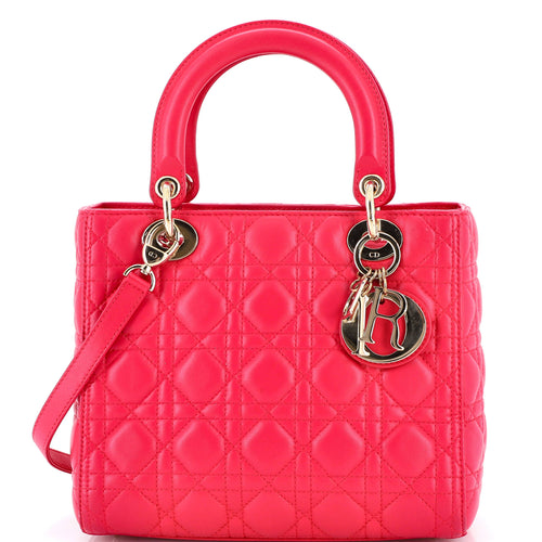 Lady Dior Bag Cannage Quilt Lambskin Medium