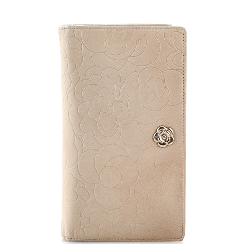 CHANEL Bi-Fold Wallet Camellia Lambskin Long