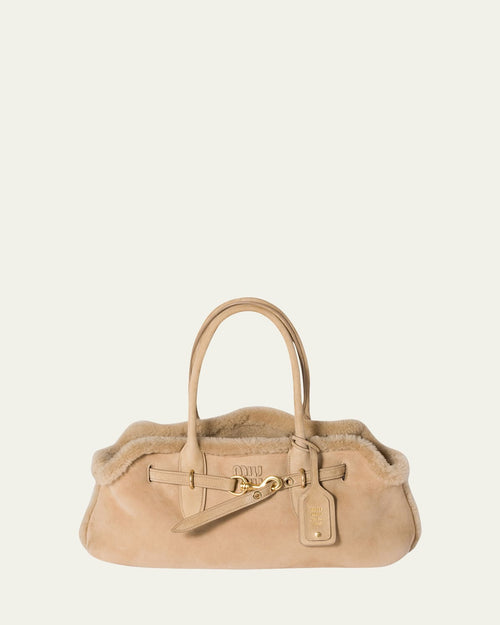 Aventure Belted Shearling Shoulder Bag