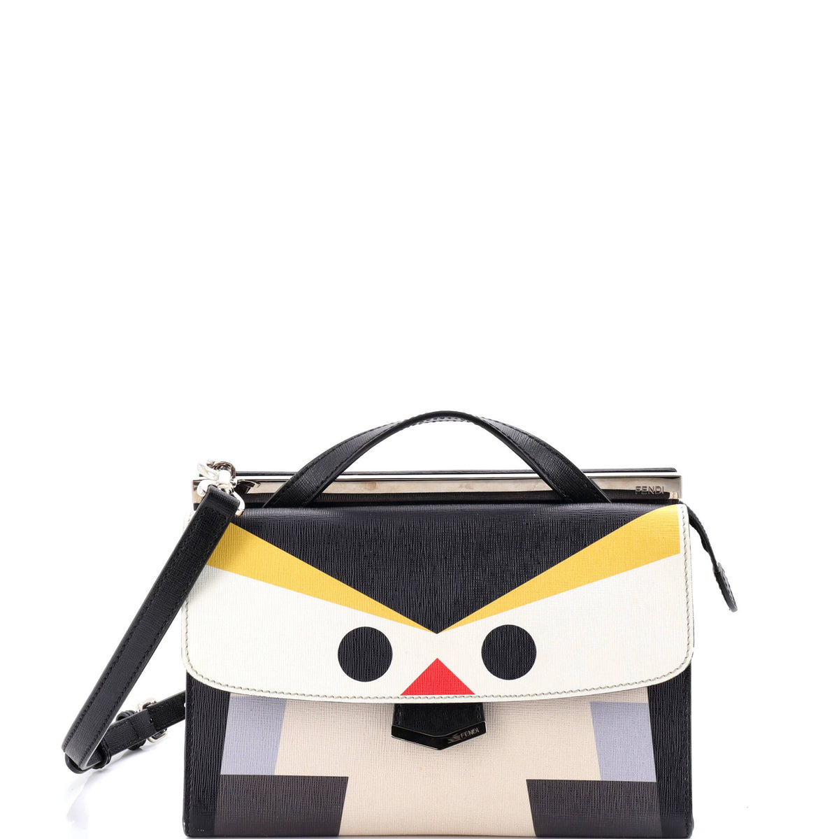 Fendi FENDI Demi Jour Penguin Satchel Leather
