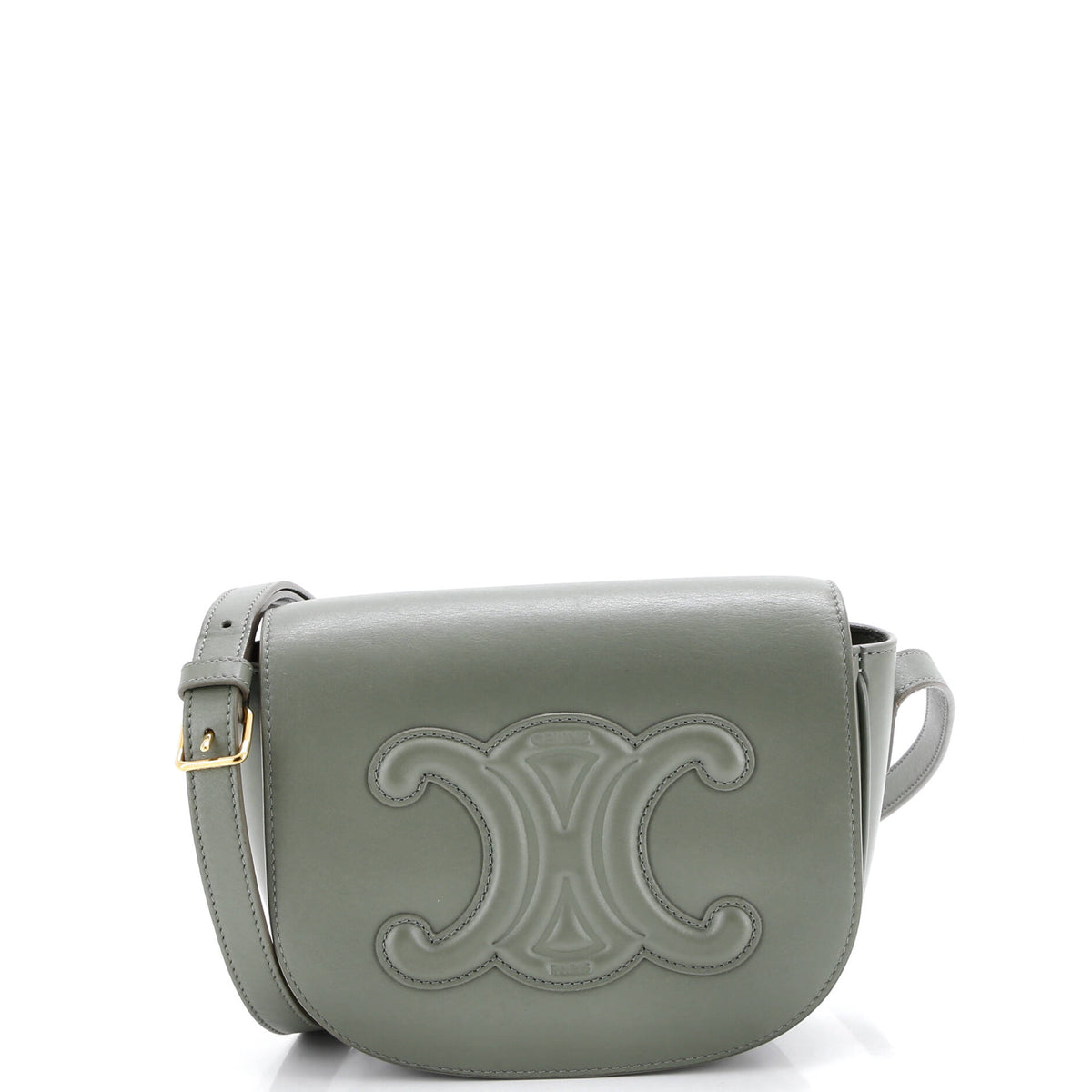 Celine CELINE Cuir Triomphe Folco Bag Leather