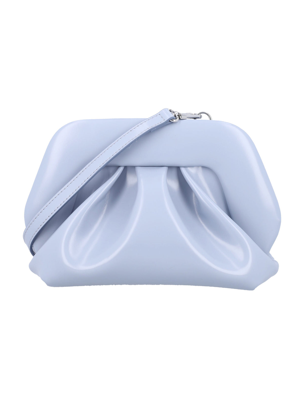 ThemoirÃ¨ Women's Gea Clutch Vegan Patent in Dusty Blue | 24ATMFW24GS100 Color DUSTY Color BLUE
