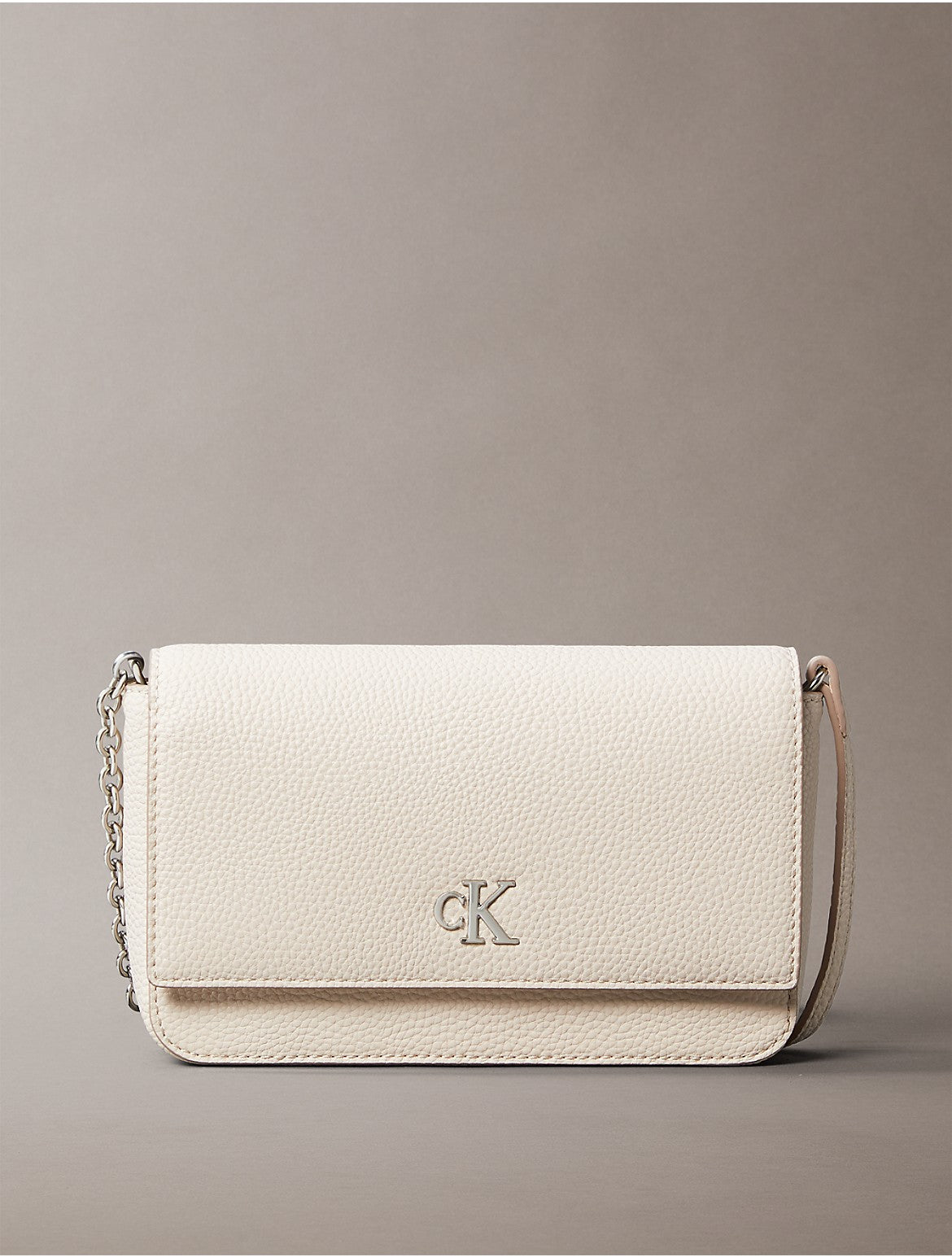 Calvin Klein Women's Archive Hardware Flap Crossbody Bag - White