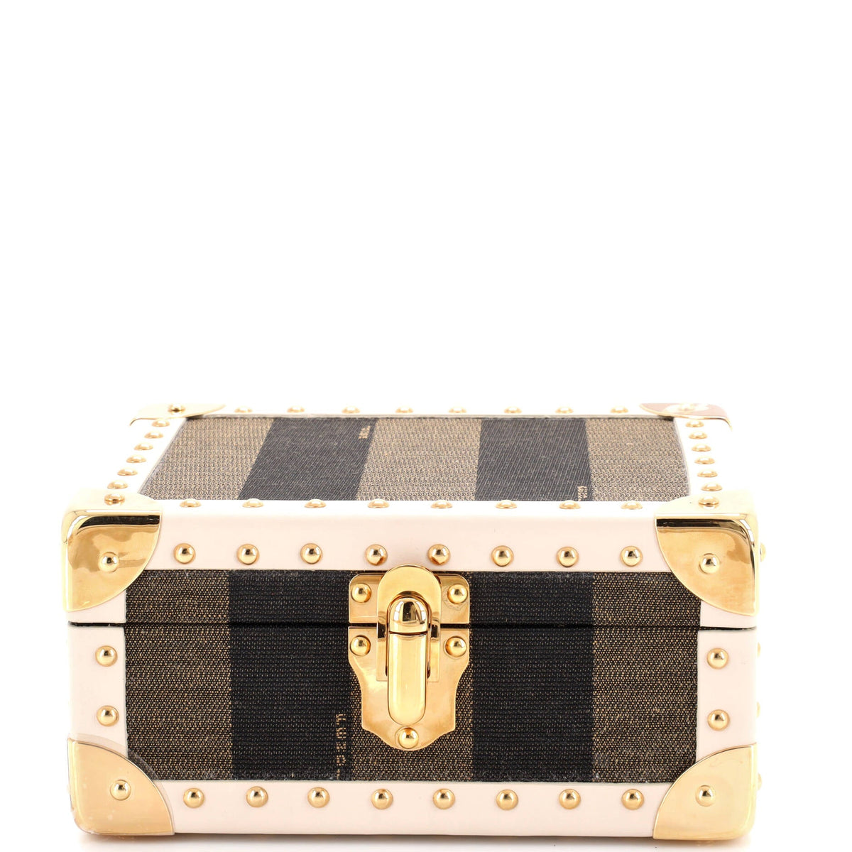 Fendi FENDI Jewelry Trunk Case Pequin Canvas with Leather