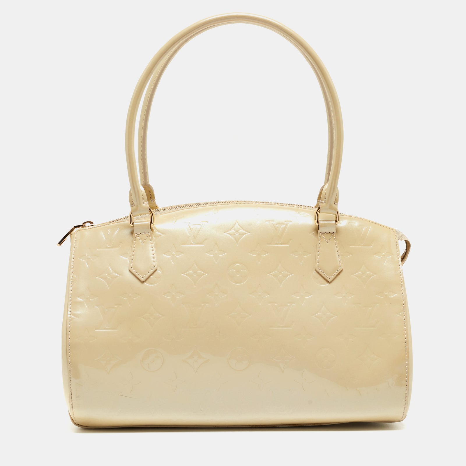 Louis Vuitton Sac Sherwood GM en vernis monogramme Blanc Corail