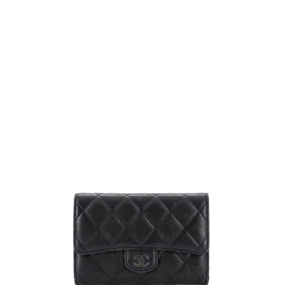 Chanel CHANEL CC Compact Classic Flap Wallet Quilted Caviar