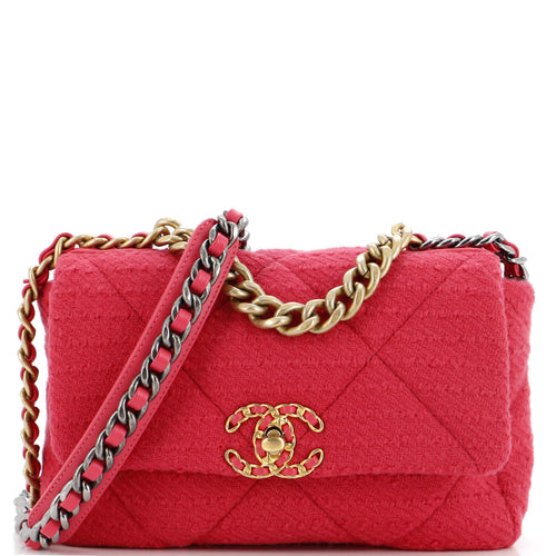 CHANEL 19 Flap Bag Quilted Tweed Medium