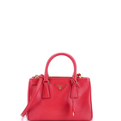 PRADA Double Zip Lux Tote Saffiano Leather Small