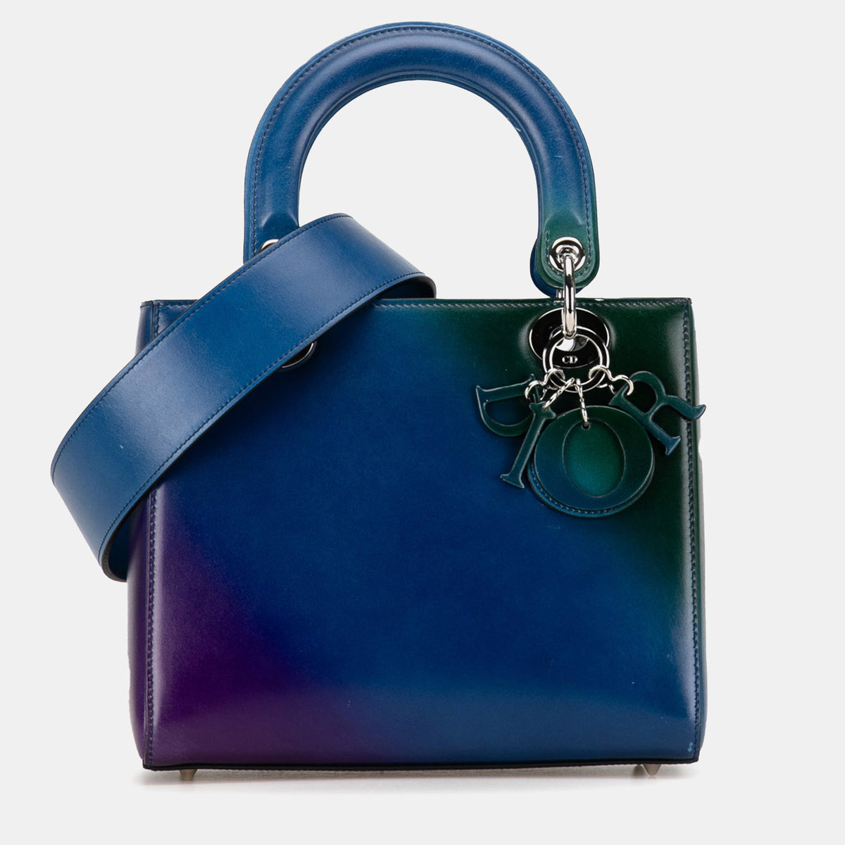 Dior Blue Ombre Leather Medium Lady Tote Bag