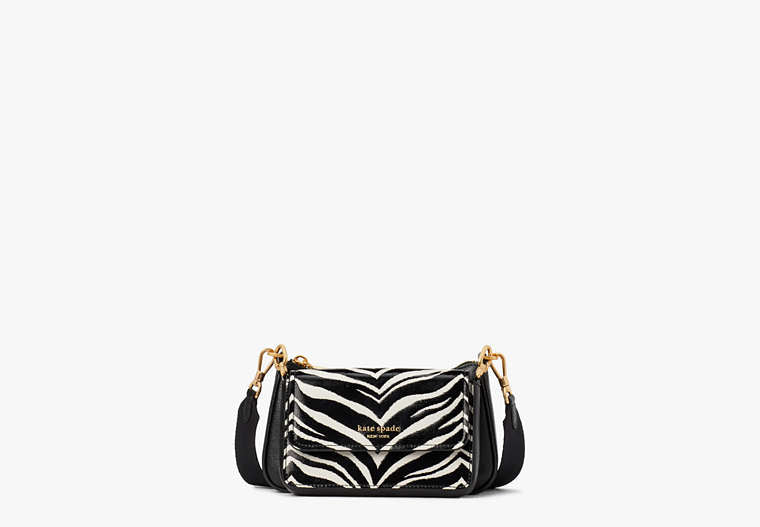 Kate Spade New York Morgan Zebra Embossed Double Up Crossbody