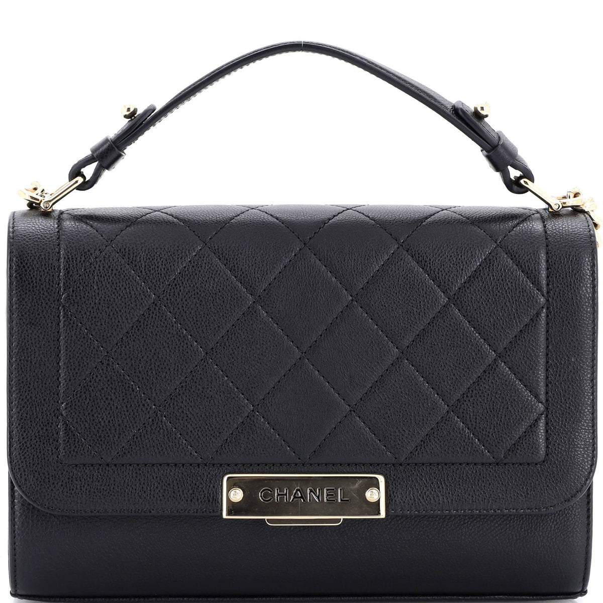 Chanel CHANEL Label Click Flap Bag Quilted Calfskin Medium