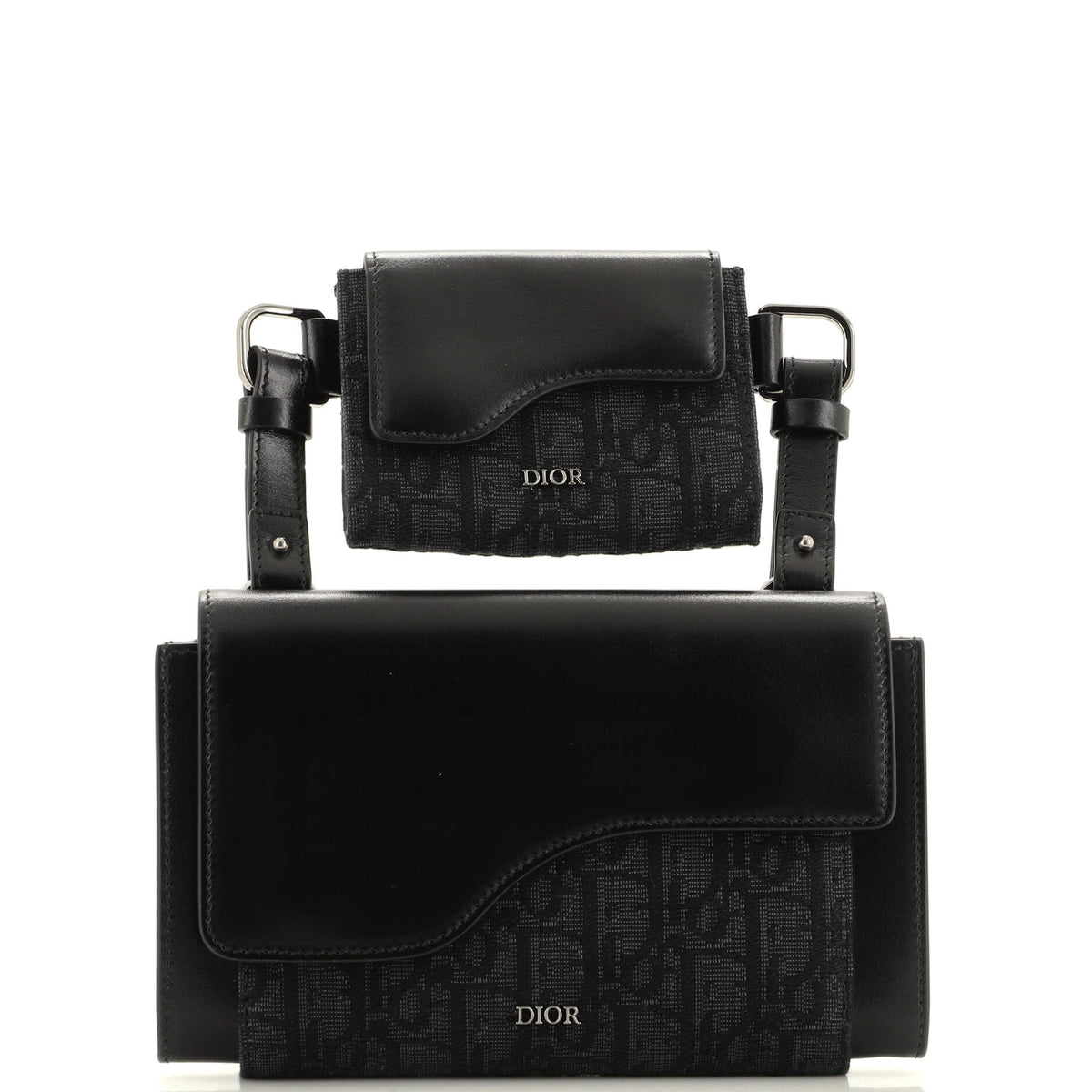 Christian Dior Elite Shoulder Pouch Oblique Canvas and Calfskin