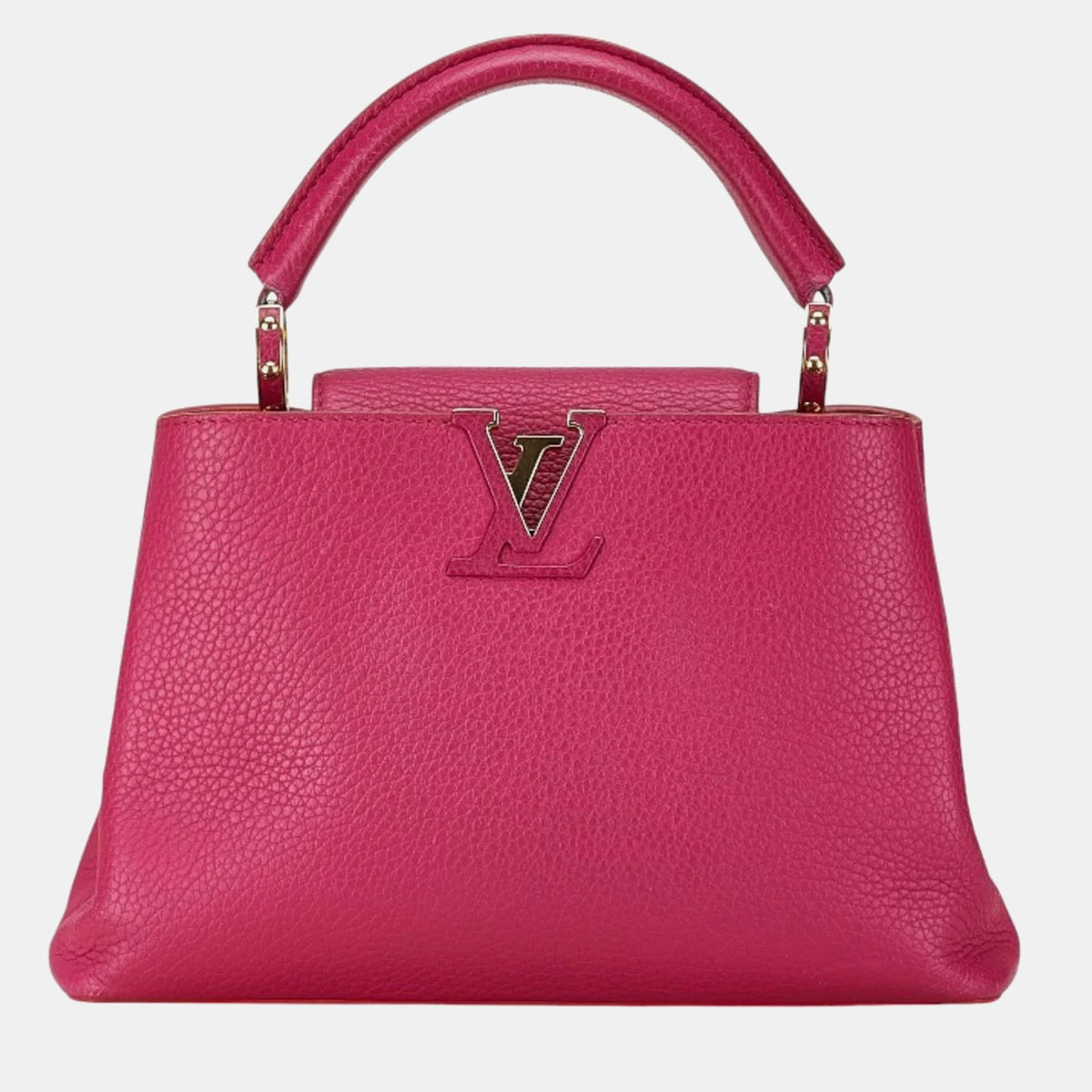 Louis Vuitton Pink Taurillion Leather BB Capucines Top Handle Bag