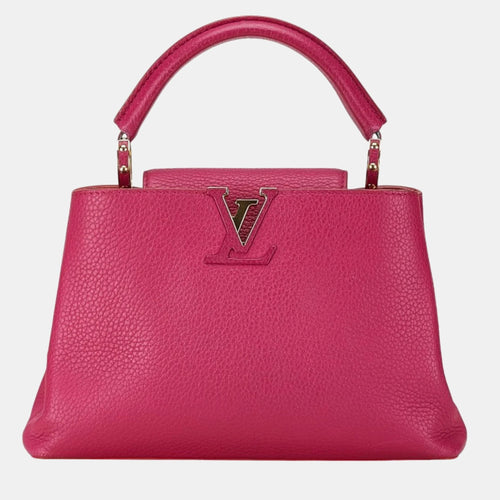 Pink Taurillion Leather BB Capucines Top Handle Bag