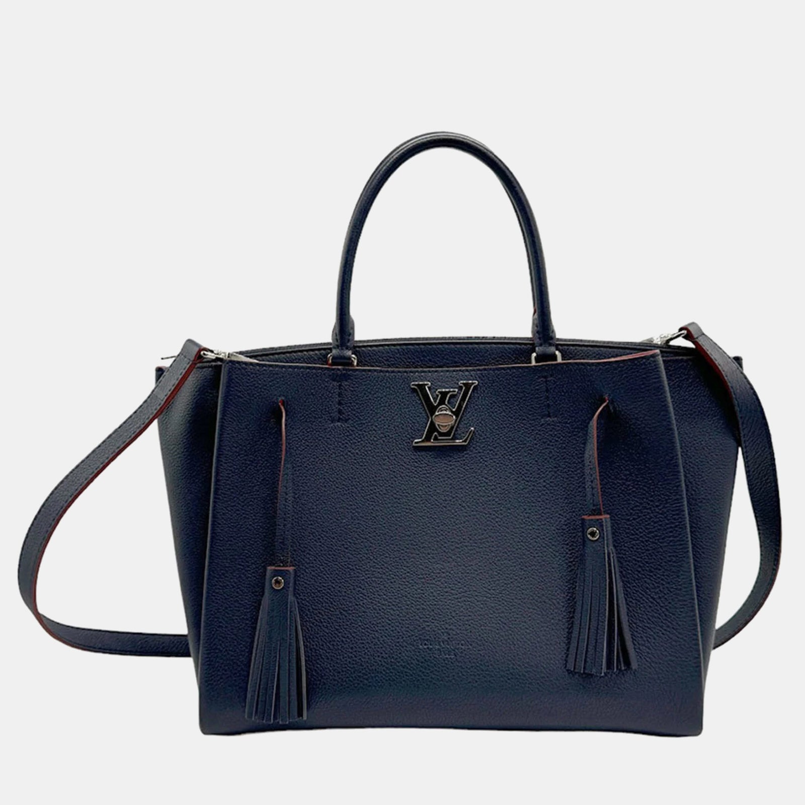 Louis Vuitton Lockmeto-Umhängetasche aus marineblauem Leder