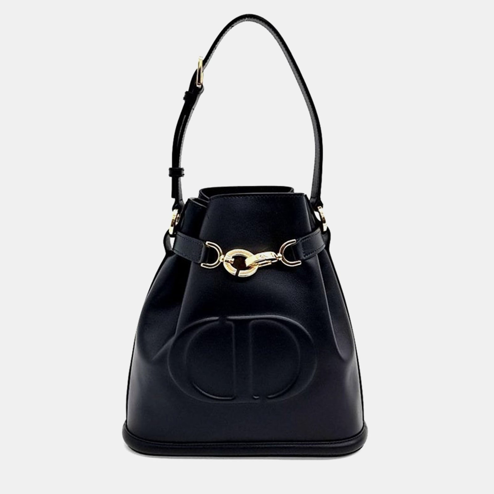 Dior Christian Black Leather Ce Medium Handbag