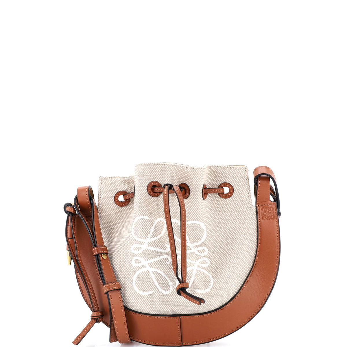Loewe LOEWE Horseshoe Crossbody Bag Anagram Canvas and Leather Small