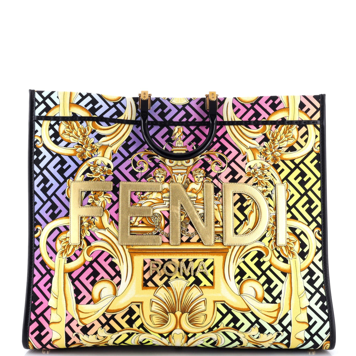 Versace VERSACE x Fendi Fendace Sunshine Shopper Tote Printed Zucca Jacquard Large