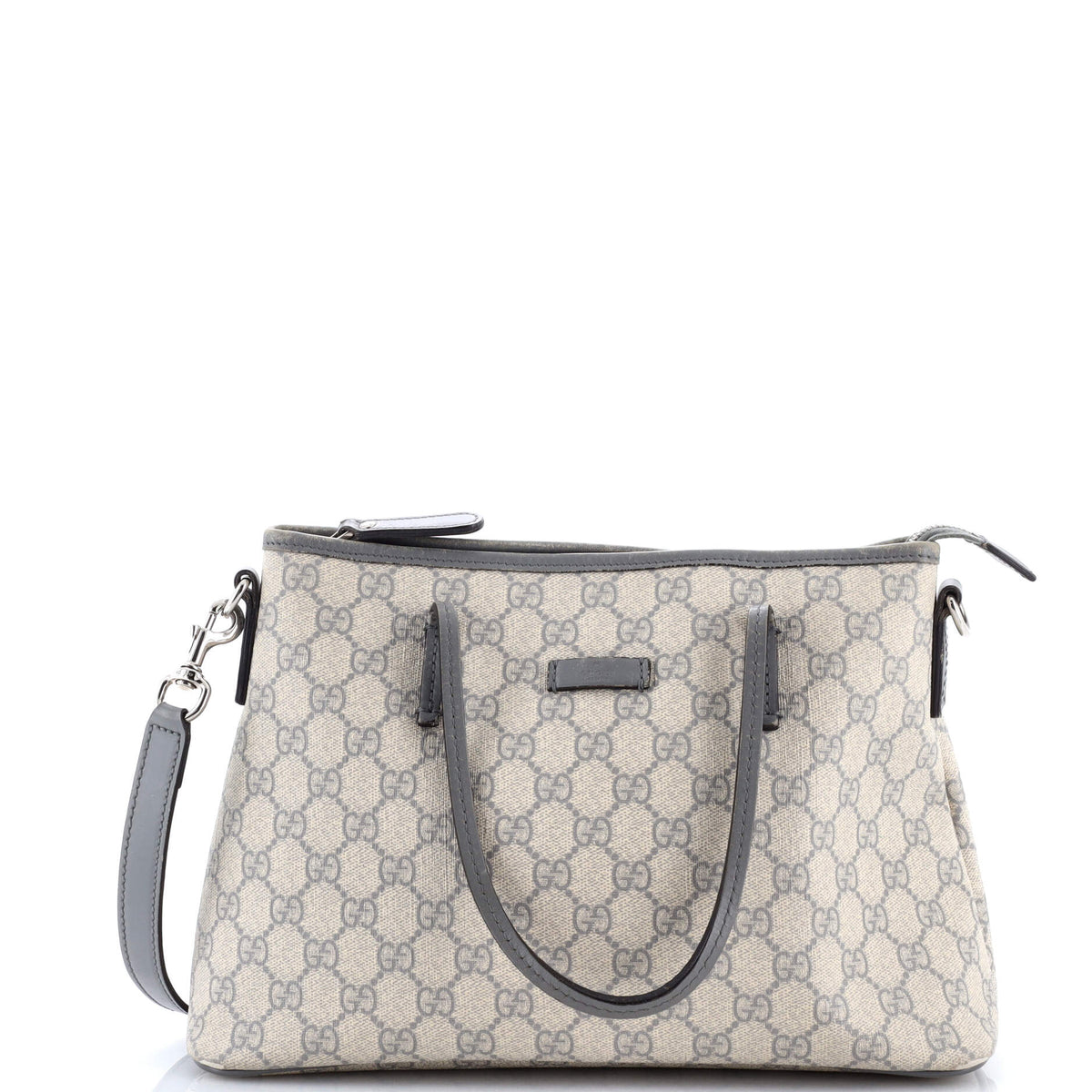 Gucci GUCCI Convertible Zip Tote GG Coated Canvas with Leather Medium