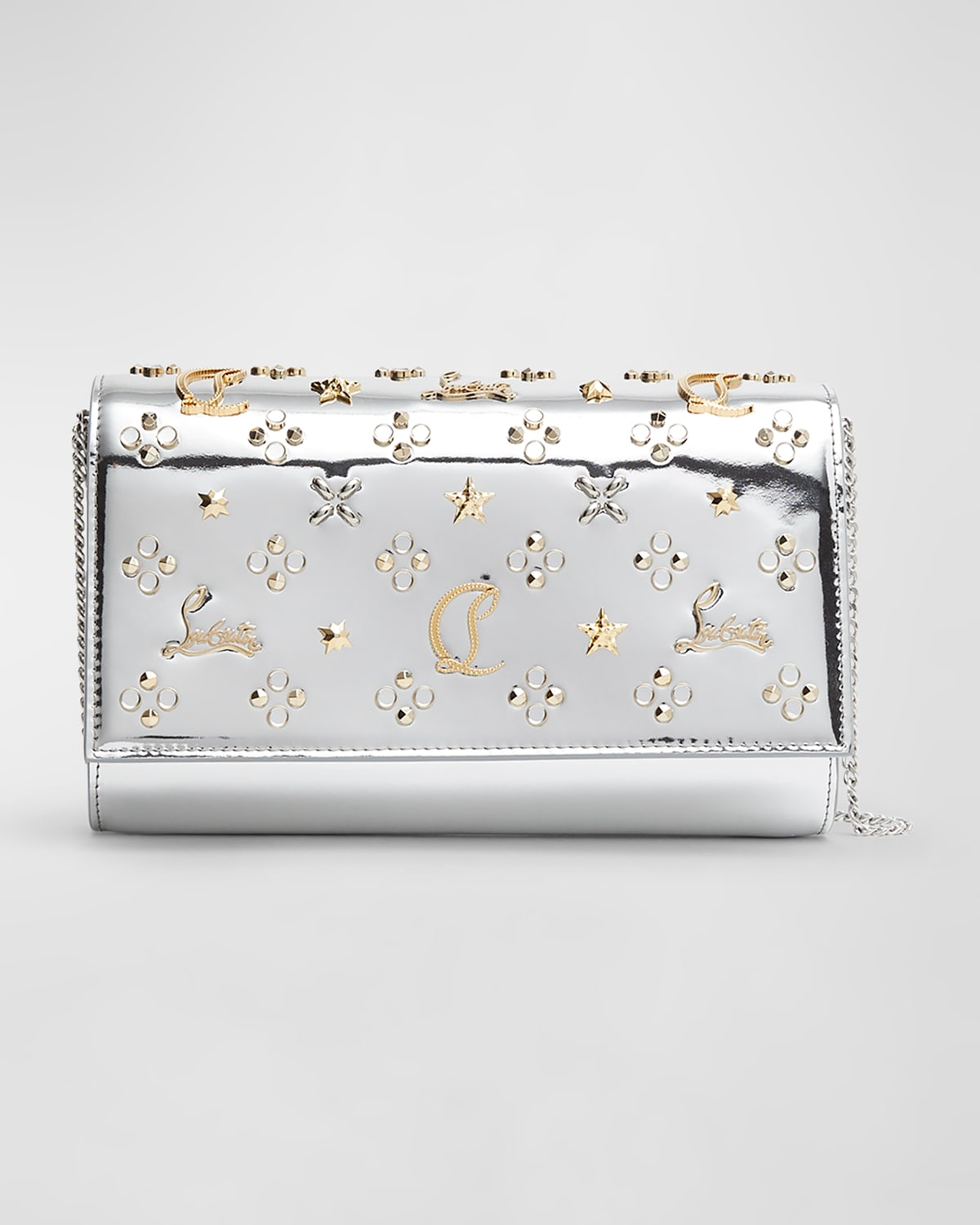 Christian Louboutin Paloma Loubinthesky Metallic Leather Clutch Bag