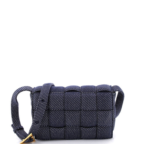 Cassette Crossbody Bag Padded Maxi Intrecciato Denim