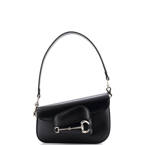 GUCCI Horsebit 1955 Asymmetric Shoulder Bag Leather Mini