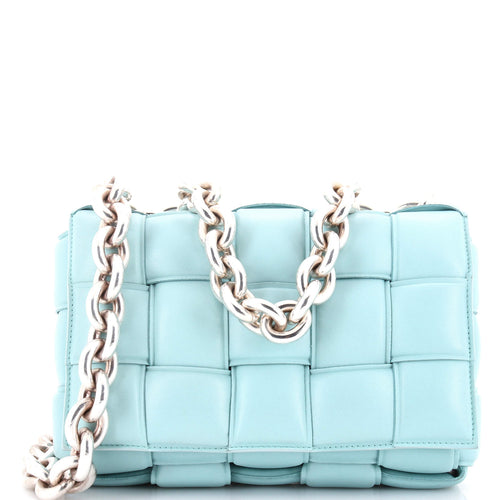 Cassette Chain Crossbody Bag Padded Maxi Intrecciato Leather