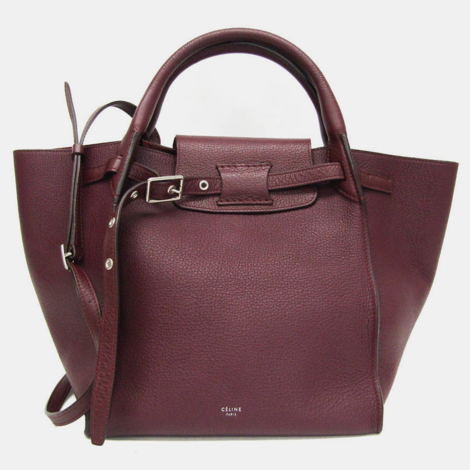 Celine Wine Big Small Leather Handbag