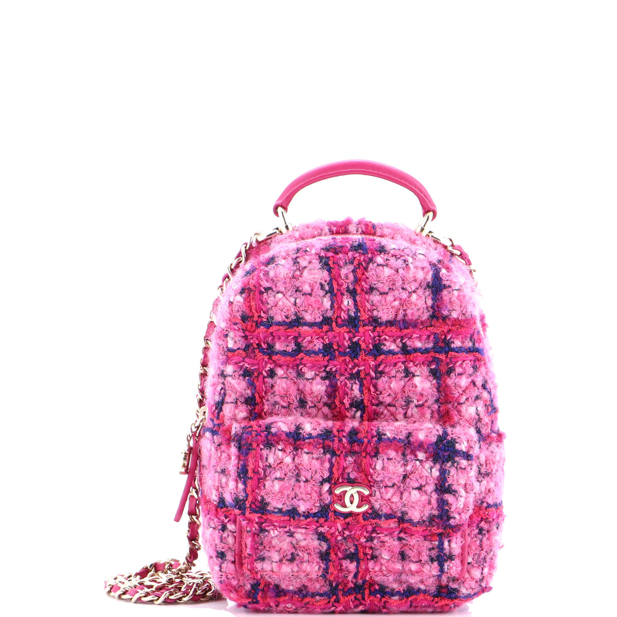 Chanel CHANEL Classic CC Chain Pocket Backpack Quilted Tweed Mini