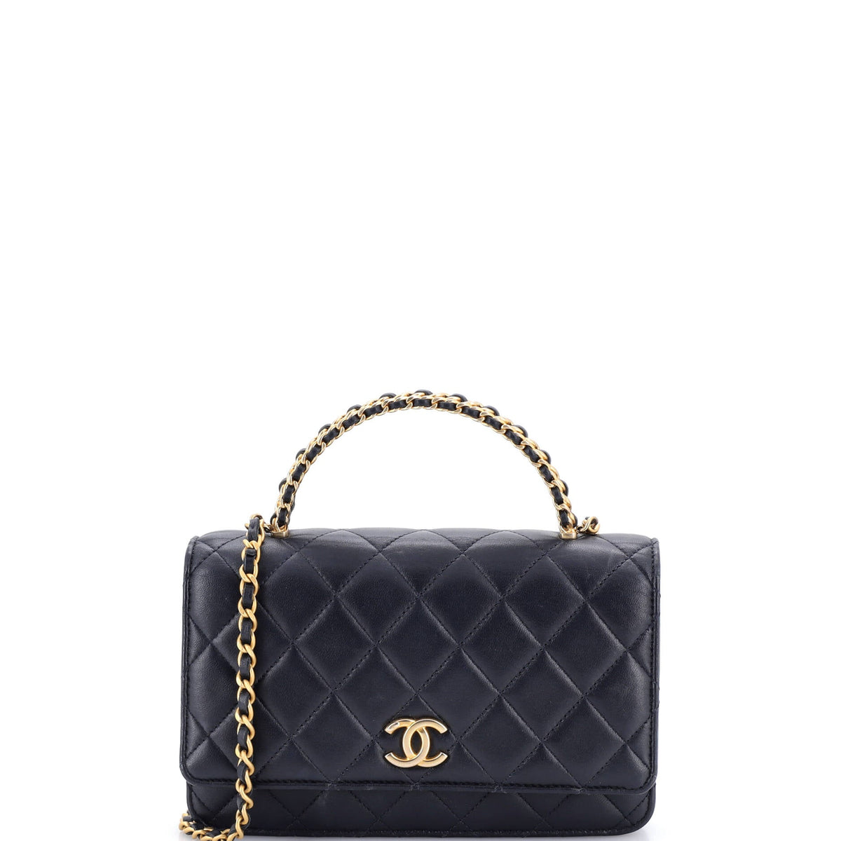 Chanel CHANEL Pick Me Up Logo Handle Wallet on Chain Quilted Lambskin