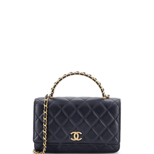 CHANEL Pick Me Up Logo Handle Wallet on Chain Quilted Lambskin