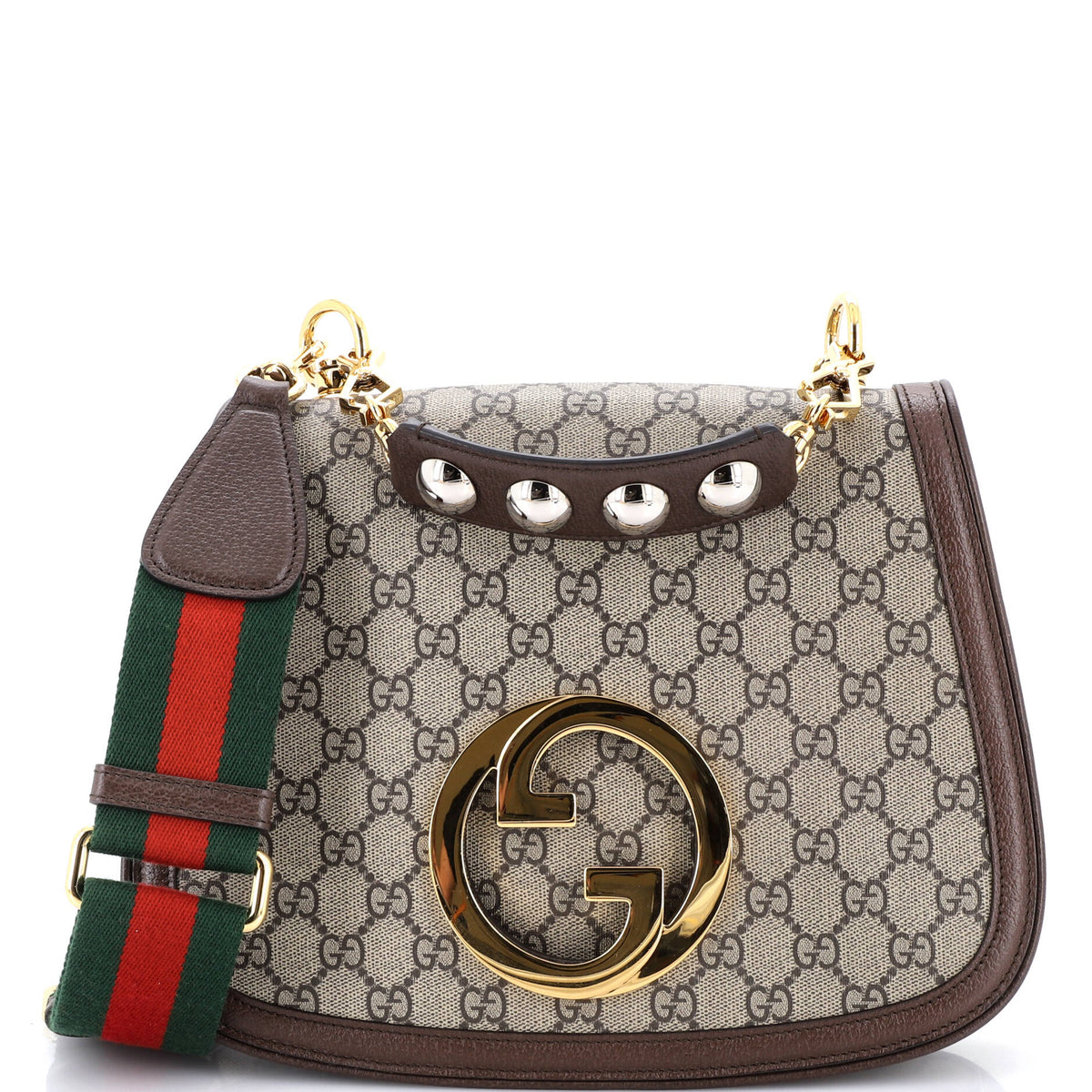 Gucci GUCCI Blondie NM Top Handle Bag GG Coated Canvas Medium