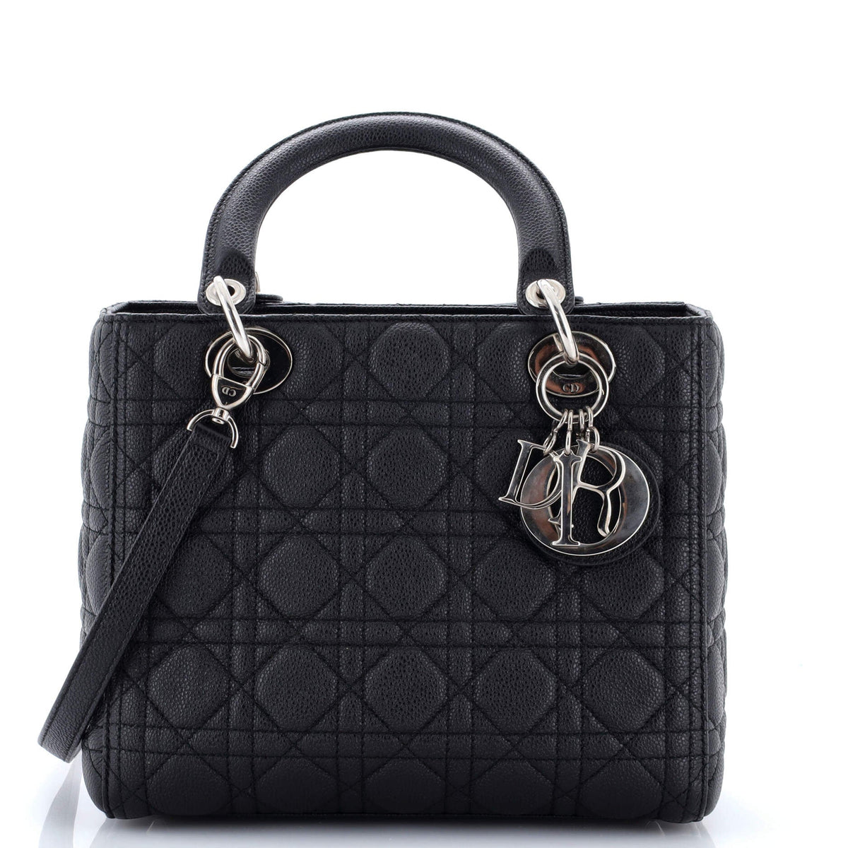 Christian Dior Lady Dior Bag Cannage Quilt Grained Calfskin Medium