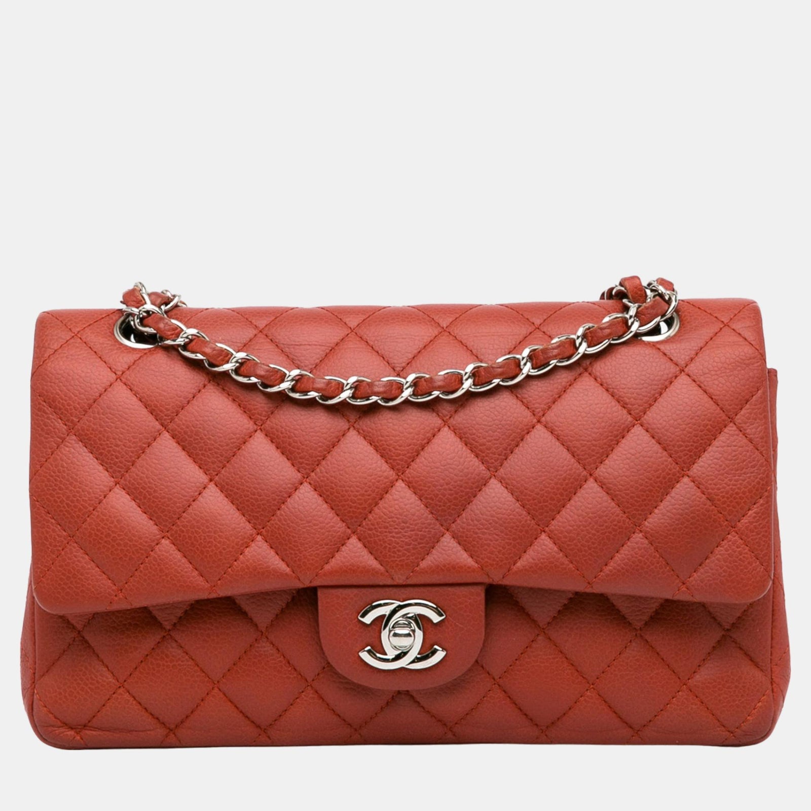 Chanel Red Medium Classic Caviar Double Flap