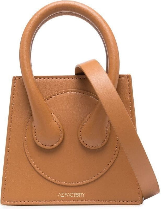 Az Factory Women's Leather Micro Crossbody Bag in Camel | Size UNI | BAG012LE4CAM1