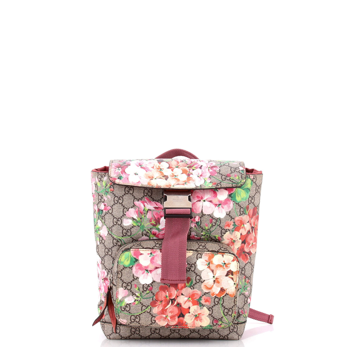Gucci GUCCI Buckle Backpack Blooms Print GG Coated Canvas Small