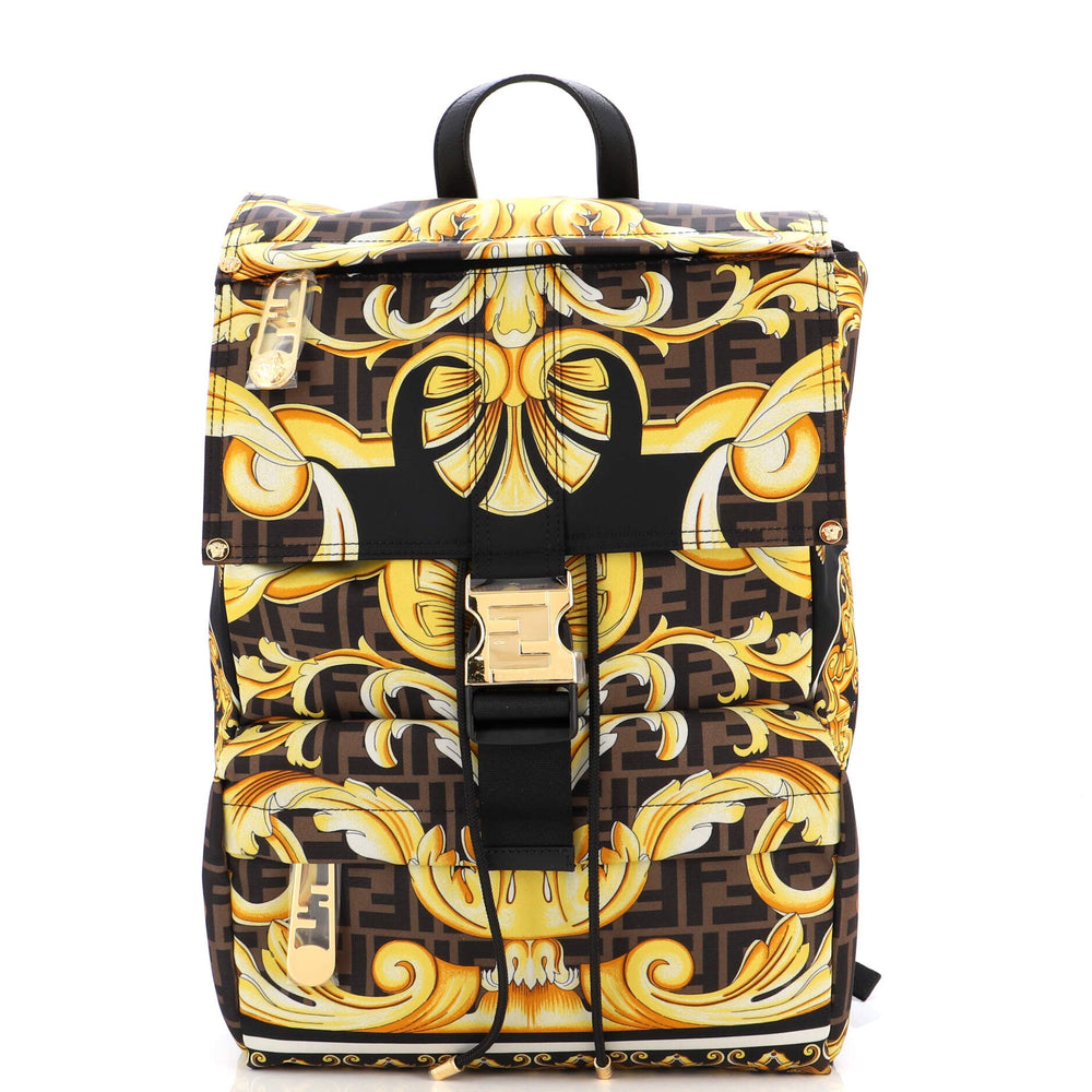 FENDI x Versace Fendace Fendiness Backpack Printed Zucca Nylon Medium