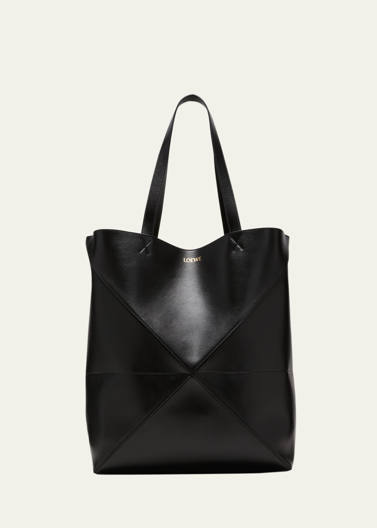 Loewe Puzzle Fold Large Tote Bag in Shiny Leather