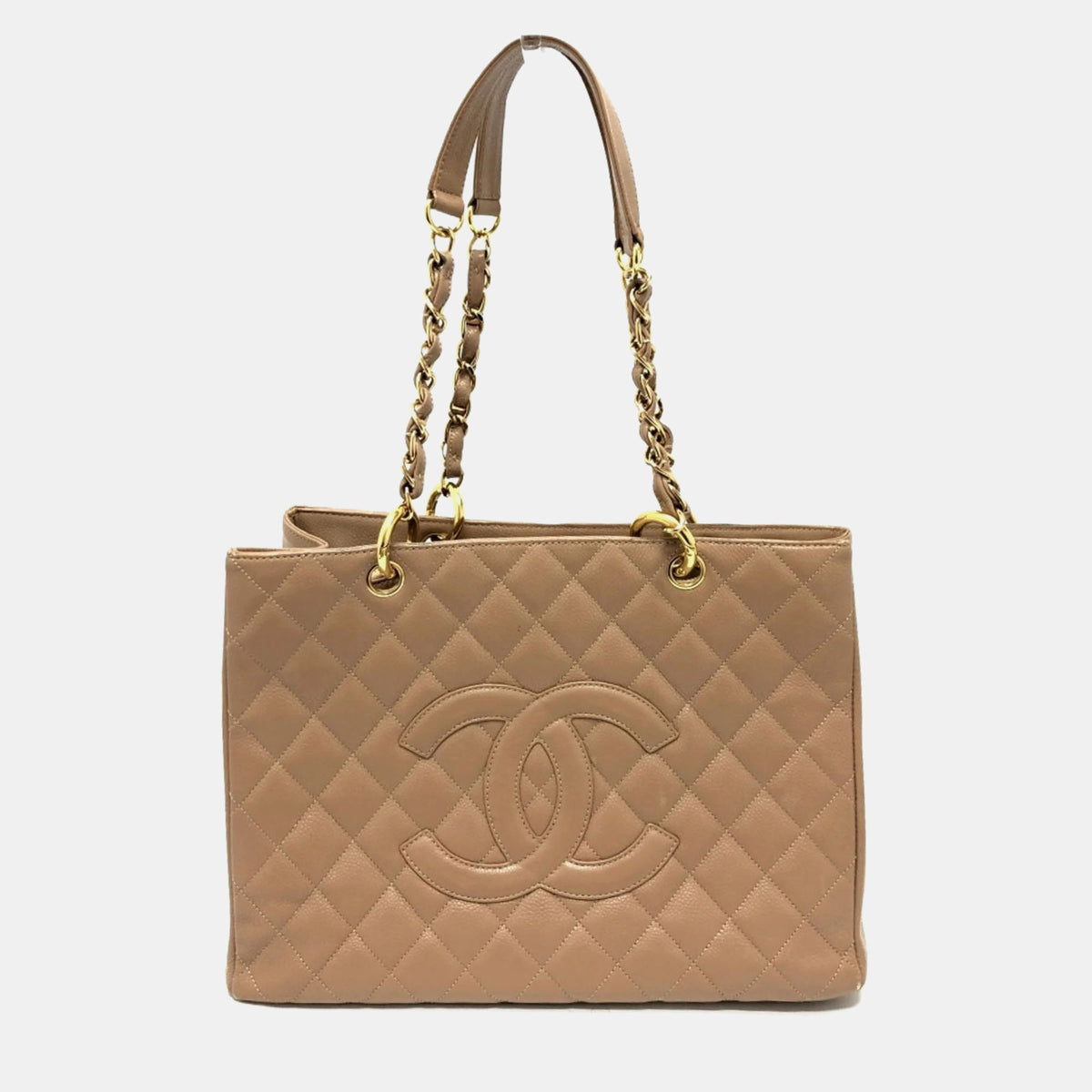 Chanel Beige Caviar Leather  GST Tote Bag