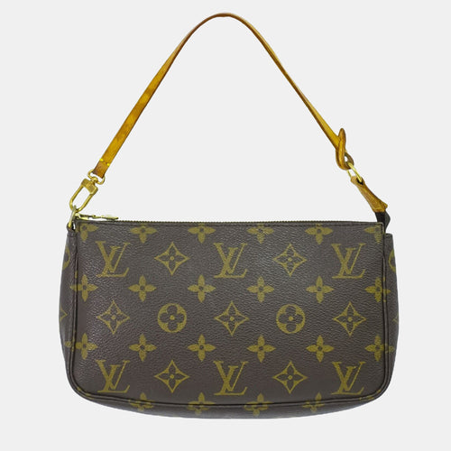 Brown Monogram Canvas  Pochette Accessoires Clutch Bag