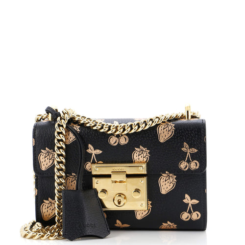 GUCCI Padlock Shoulder Bag Printed Leather Small