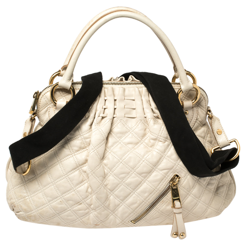 Marc Jacobs Cream Quilted Leather Cecilia Satchel