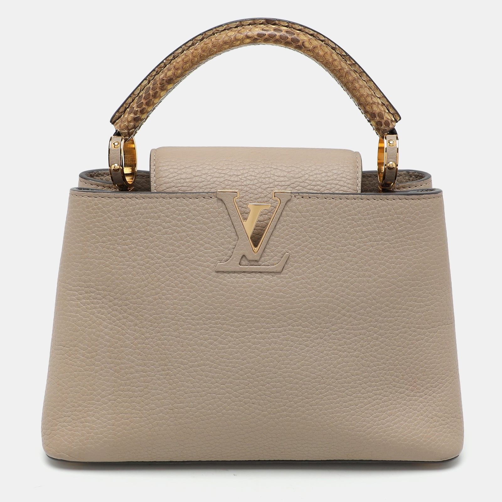 Louis Vuitton Beige Capucines BB-Tasche aus Leder und Python