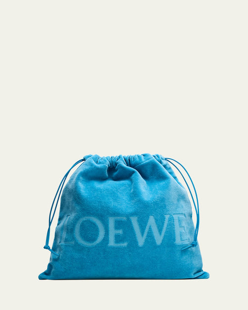 x Paula's Ibiza Medium Drawstring Pouch Bag in Terry Cloth