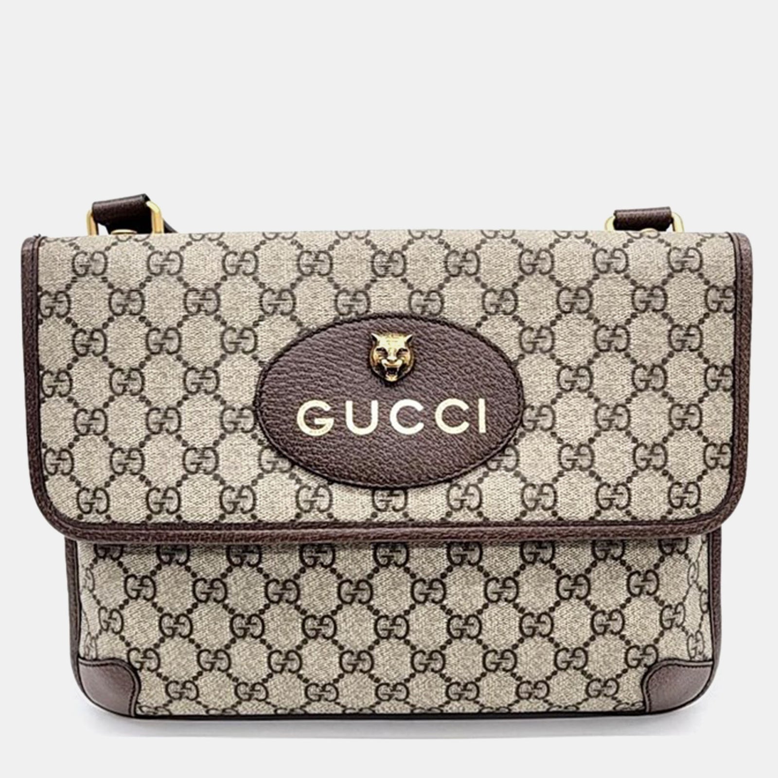 Gucci Beige GG Supreme Canvas Messenger Bag