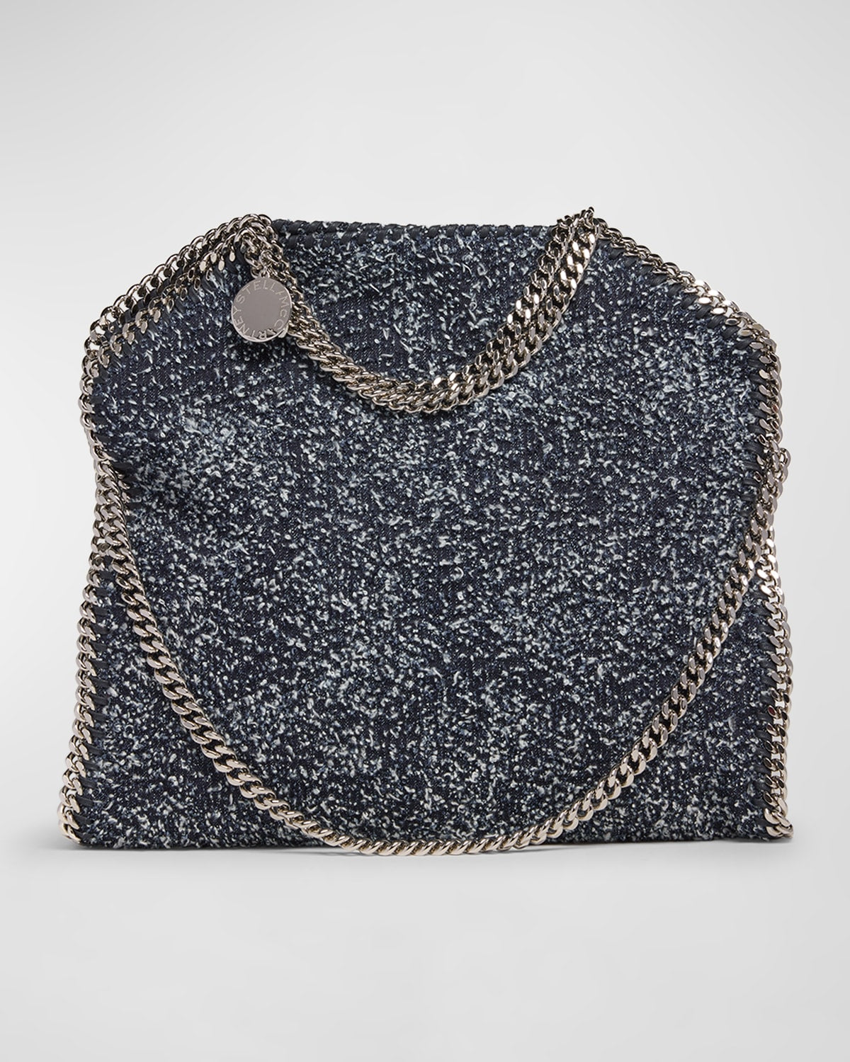 Stella McCartney Falabella Chain Eco Denim Tweed Tote Bag