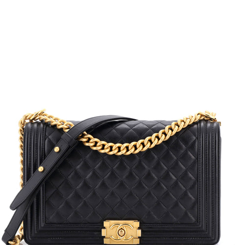 CHANEL Boy Flap Bag Quilted Calfskin New Medium