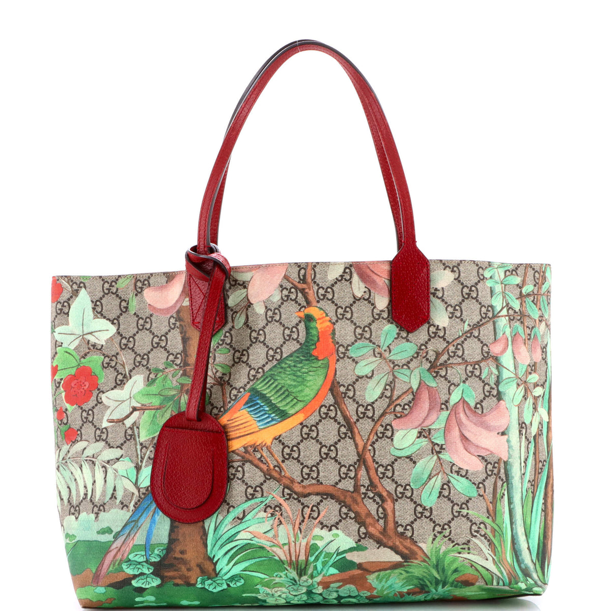 Gucci GUCCI Shopping Tote Tian Print GG Coated Canvas Large