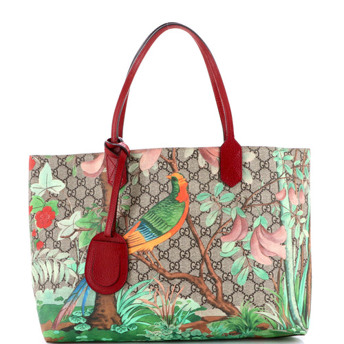 GUCCI Shopping Tote Tian Print GG Coated Canvas Large